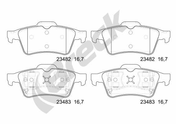 set placute frana,frana disc BRECK 23482 00 702 00