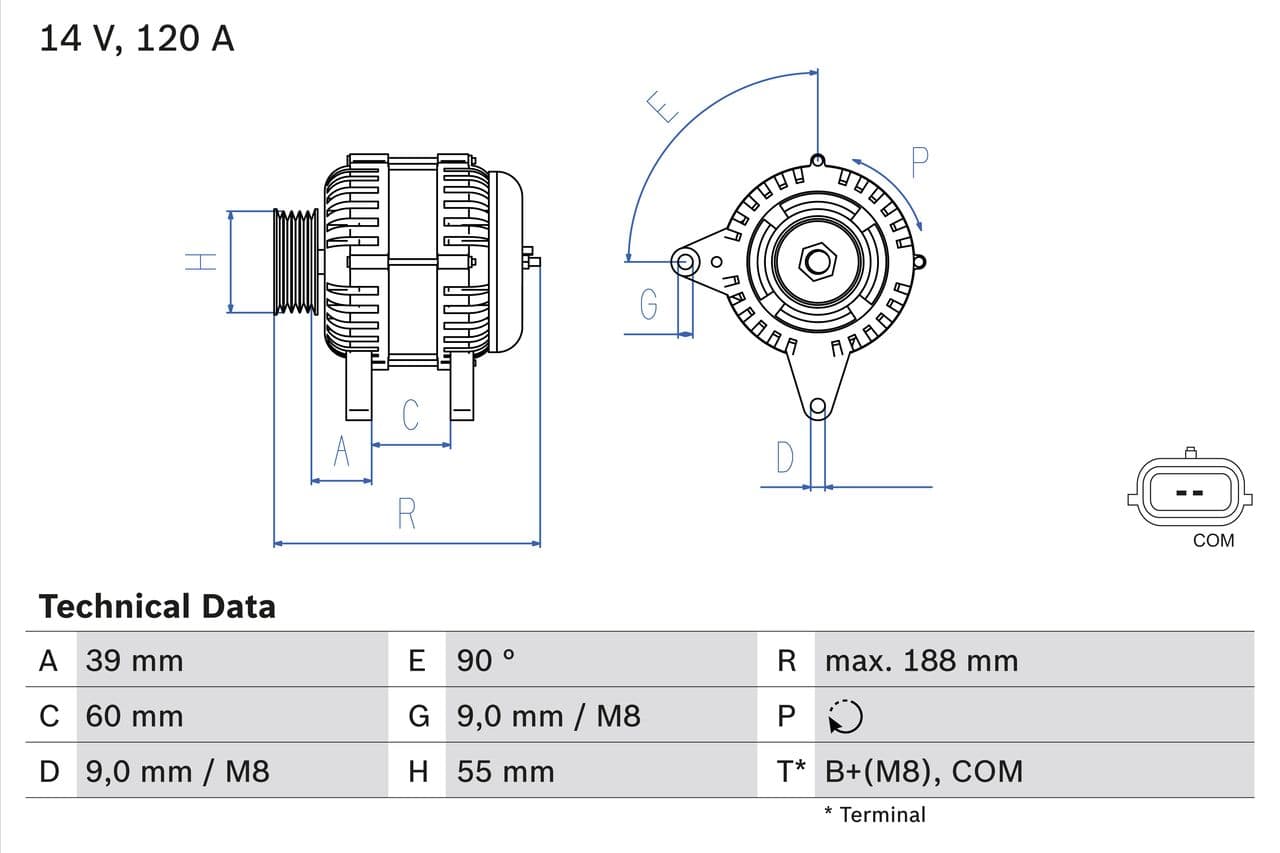 Generator / Alternator BOSCH 0 986 080 990