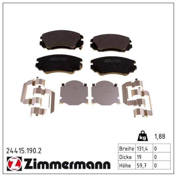 set placute frana,frana disc ZIMMERMANN 24415.190.2