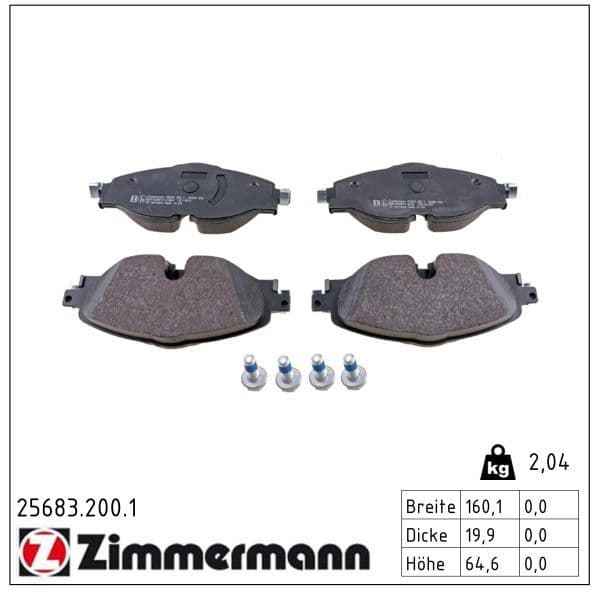 set placute frana,frana disc ZIMMERMANN 25683.200.1