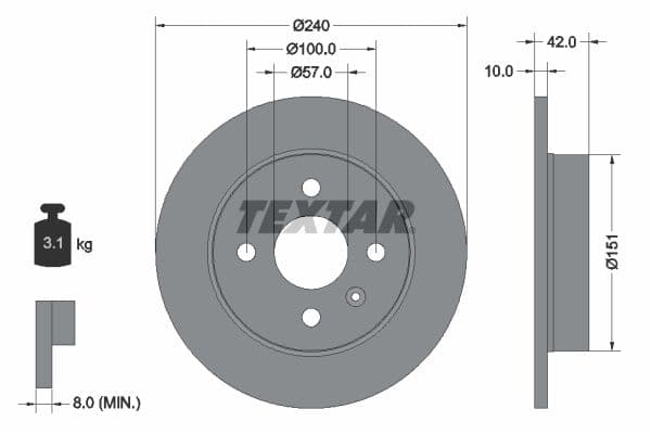 Disc frana TEXTAR 92092003