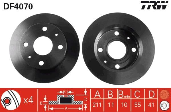 Disc frana TRW DF4070