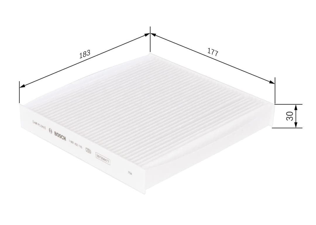 Filtru, aer habitaclu BOSCH 1 987 432 115