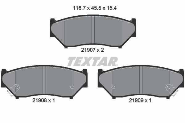set placute frana,frana disc TEXTAR 2190701