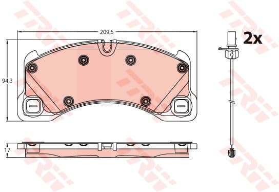 set placute frana,frana disc TRW GDB2243