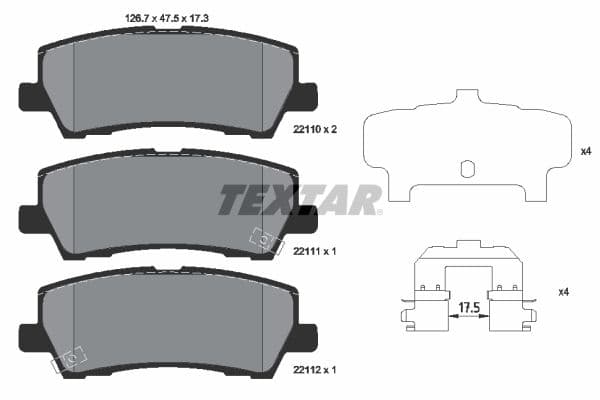 set placute frana,frana disc TEXTAR 2211001