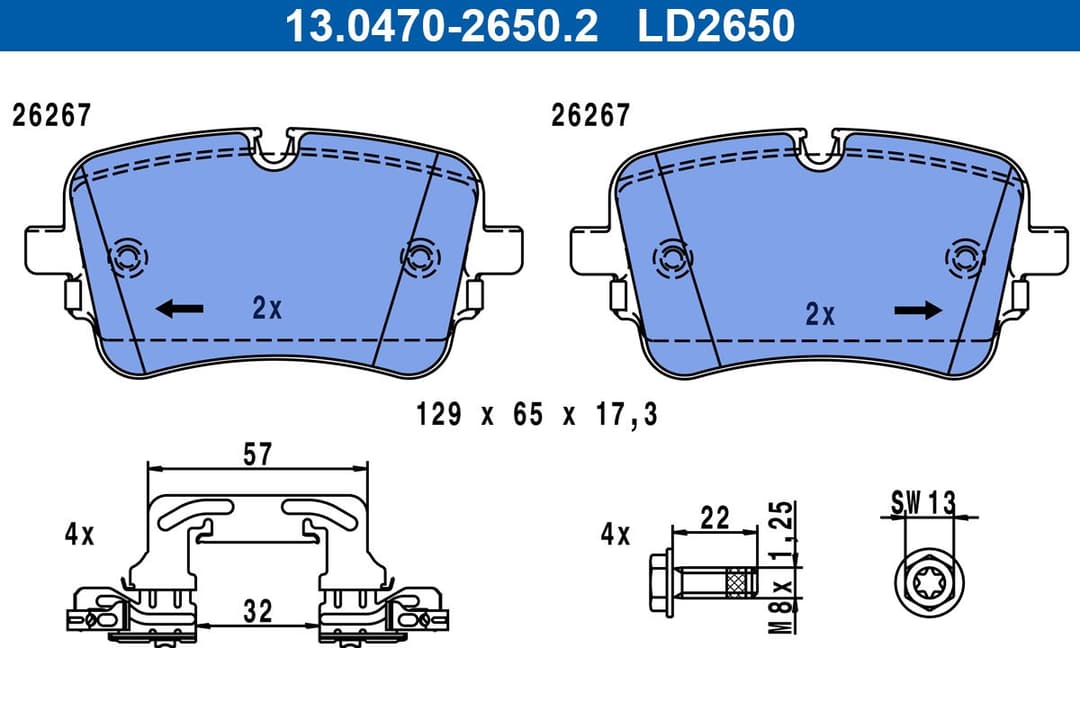 set placute frana,frana disc ATE Ceramic 13.0470-2650.2