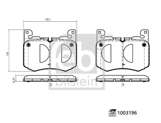 set placute frana,frana disc FEBI BILSTEIN 1003196