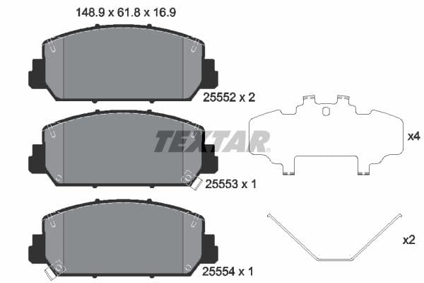 set placute frana,frana disc TEXTAR 2555201