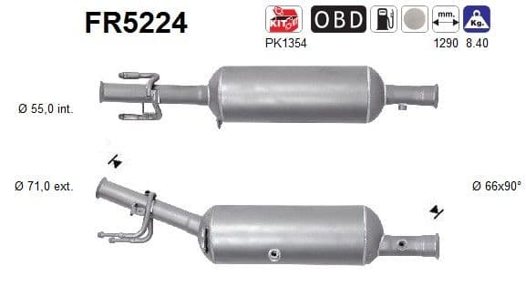 Filtru funingine/particule, sist.de esapament AS FR5224