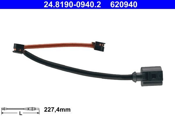 senzor de avertizare,uzura placute de frana ATE 24.8190-0940.2