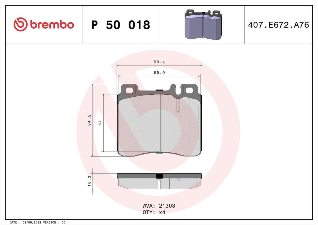 set placute frana,frana disc BREMBO PRIME LINE P 50 018