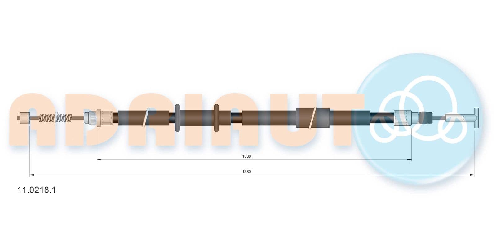 Cablu, frana de parcare ADRIAUTO 11.0218.1