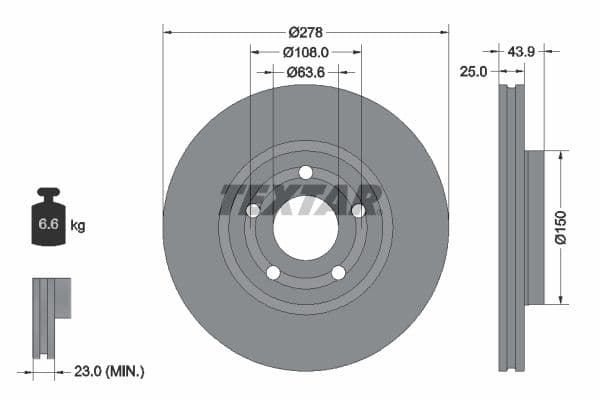 Disc frana TEXTAR PRO 92327503