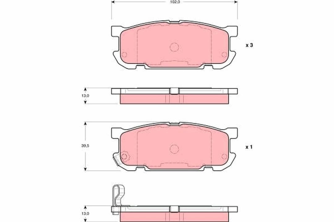 set placute frana,frana disc TRW GDB3303