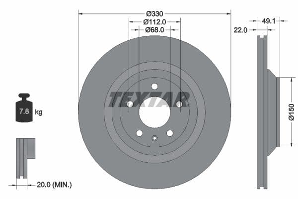 Disc frana TEXTAR PRO 92132603