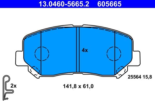 set placute frana,frana disc ATE 13.0460-5665.2