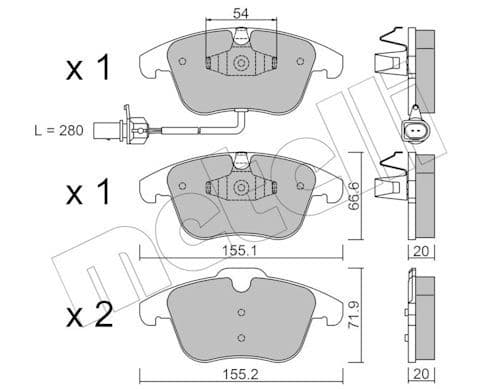 set placute frana,frana disc METELLI 22-0675-2