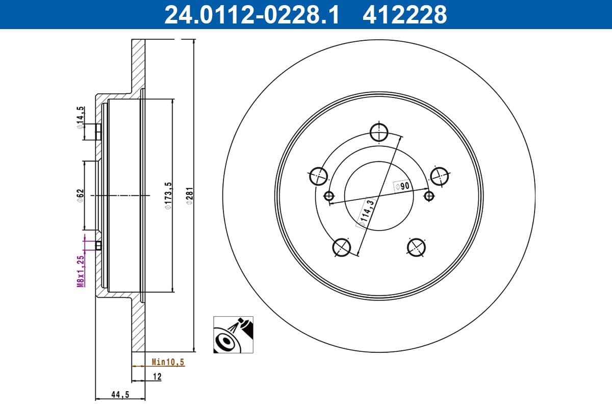 Disc frana ATE 24.0112-0228.1