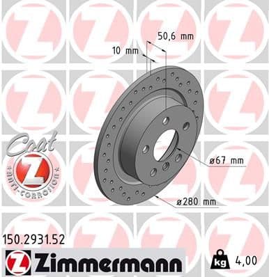 Disc frana ZIMMERMANN 150.2931.52