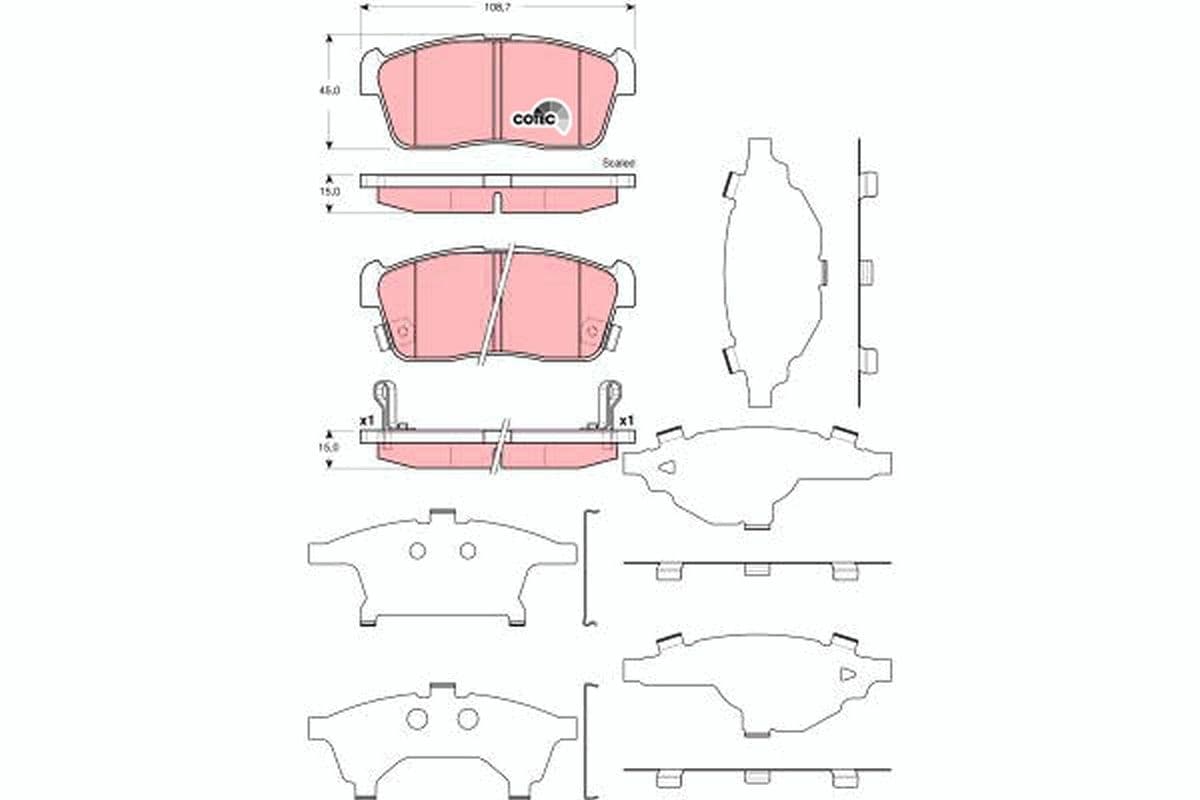 set placute frana,frana disc TRW COTEC GDB3359