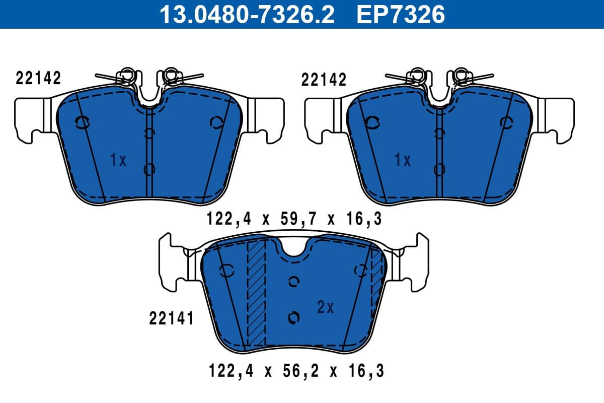 set placute frana,frana disc ATE 13.0480-7326.2
