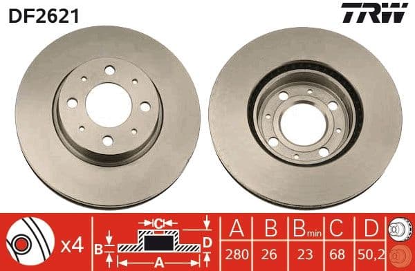 Disc frana TRW DF2621