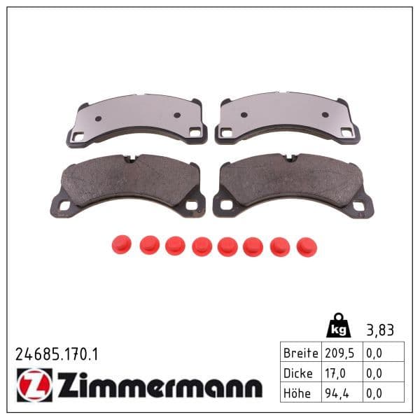 set placute frana,frana disc ZIMMERMANN 24685.170.1