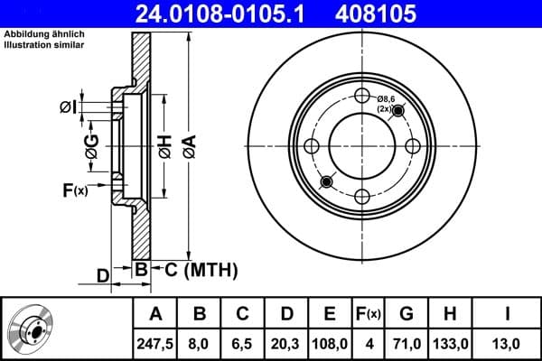 Disc frana ATE 24.0108-0105.1