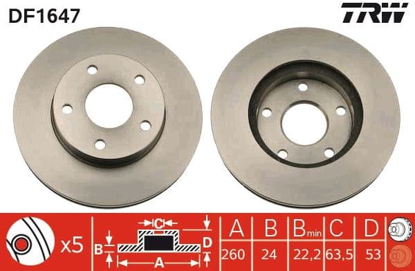 Disc frana TRW DF1647