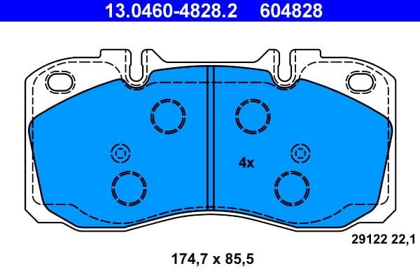 set placute frana,frana disc ATE 13.0460-4828.2