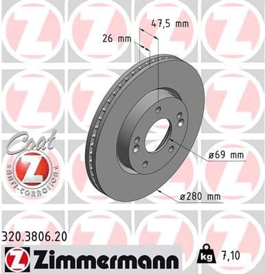 Disc frana ZIMMERMANN COAT Z 320.3806.20