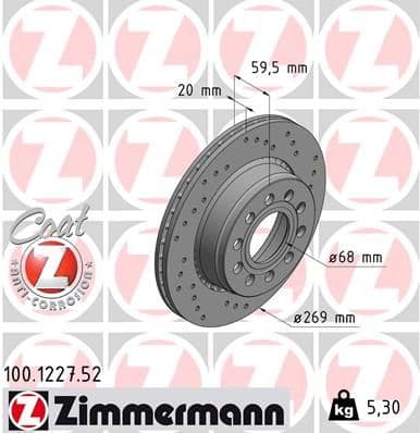 Disc frana ZIMMERMANN SPORT Z 100.1227.52