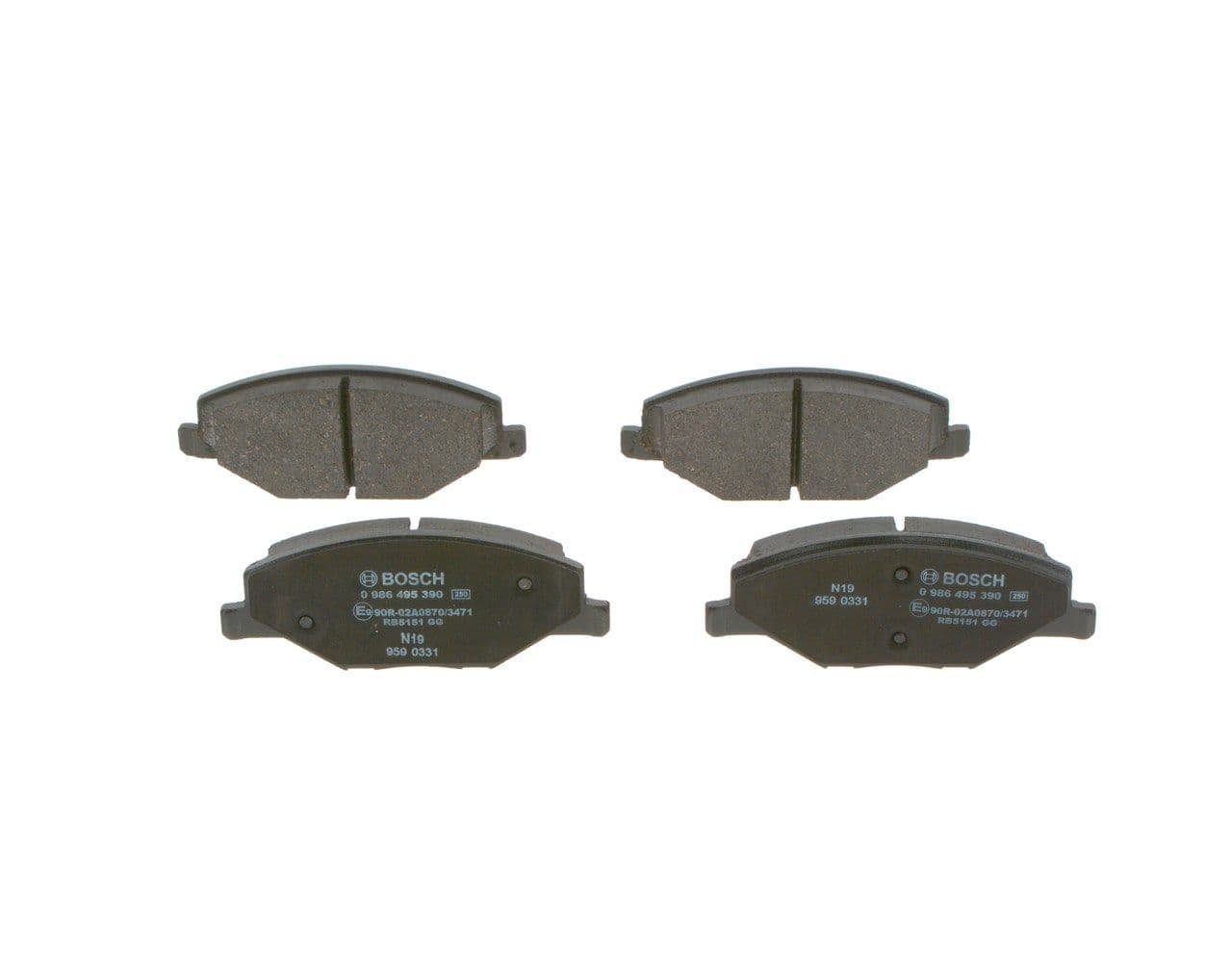 set placute frana,frana disc BOSCH 0 986 495 390