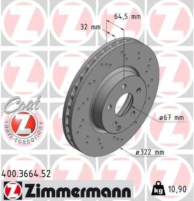 Disc frana ZIMMERMANN SPORT Z 400.3664.52