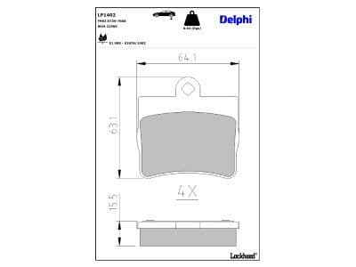 set placute frana,frana disc DELPHI LP1402