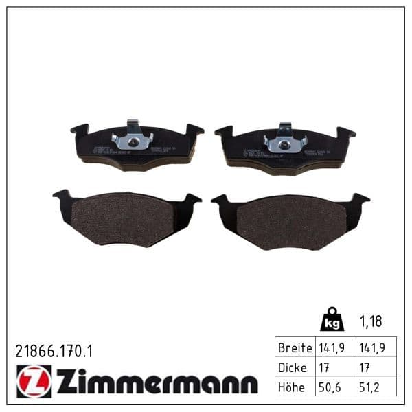 set placute frana,frana disc ZIMMERMANN 21866.170.1