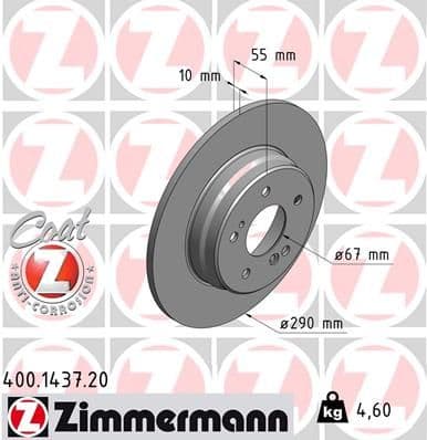 Disc frana ZIMMERMANN COAT Z 400.1437.20