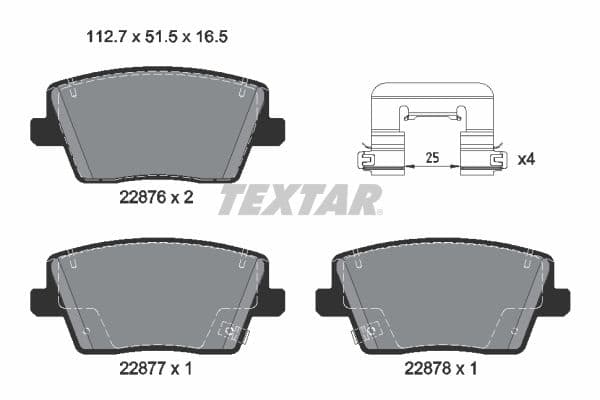 set placute frana,frana disc TEXTAR Q+ 2287603