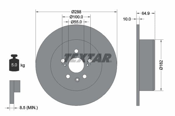 Disc frana TEXTAR PRO 92135903