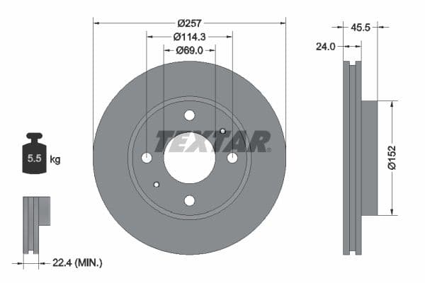 Disc frana TEXTAR 92130800