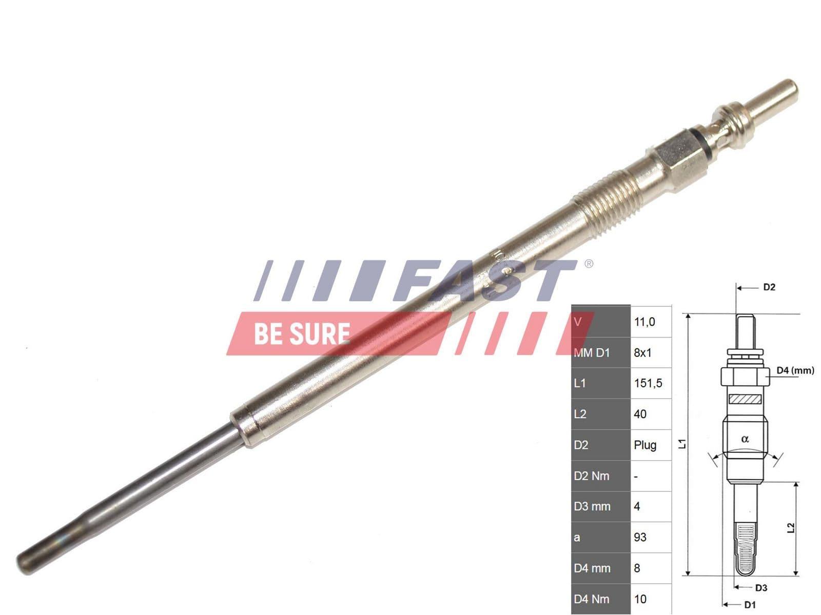 Bujie incandescenta, incalzire auxiliara FAST FT82706