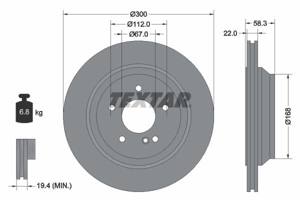 Disc frana TEXTAR PRO 92176303