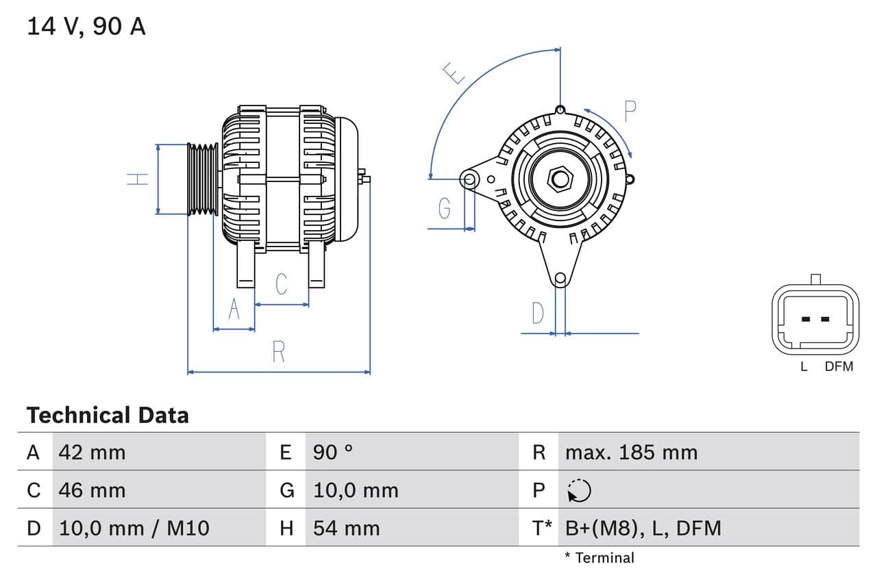 Generator / Alternator BOSCH 0 986 080 190