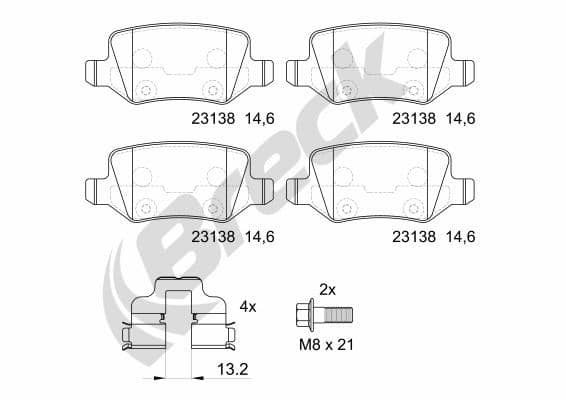 set placute frana,frana disc BRECK 23138 00 704 00