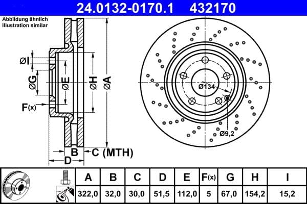 Disc frana ATE 24.0132-0170.1