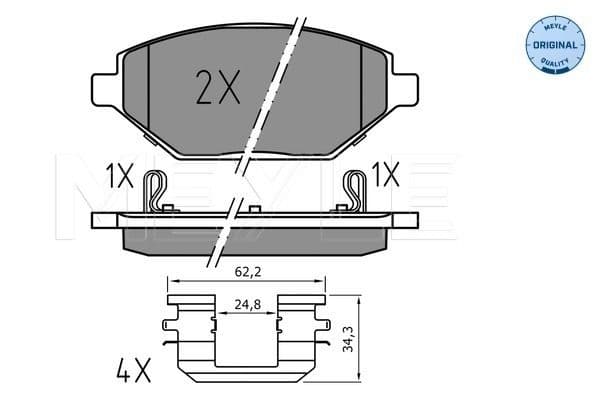 set placute frana,frana disc MEYLE -ORIGINAL: True to OE. 025 225 2218