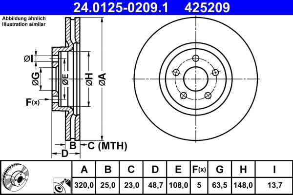 Disc frana ATE 24.0125-0209.1