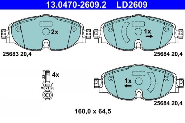 set placute frana,frana disc ATE Ceramic 13.0470-2609.2