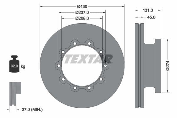 Disc frana TEXTAR 93088300